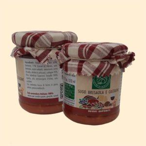 Jar of Italian sauce Bellagio food show