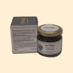 Jar of truffle with olive oil food shop Bellagio